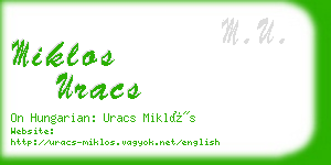 miklos uracs business card